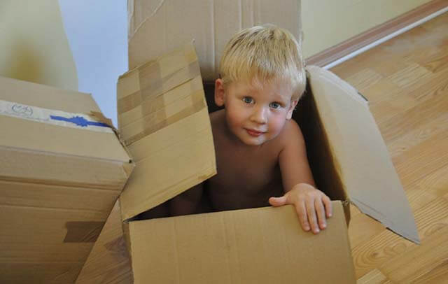 child in box