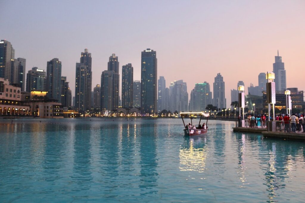 Outside the Dubai Mall after going up the Burj Khalifa