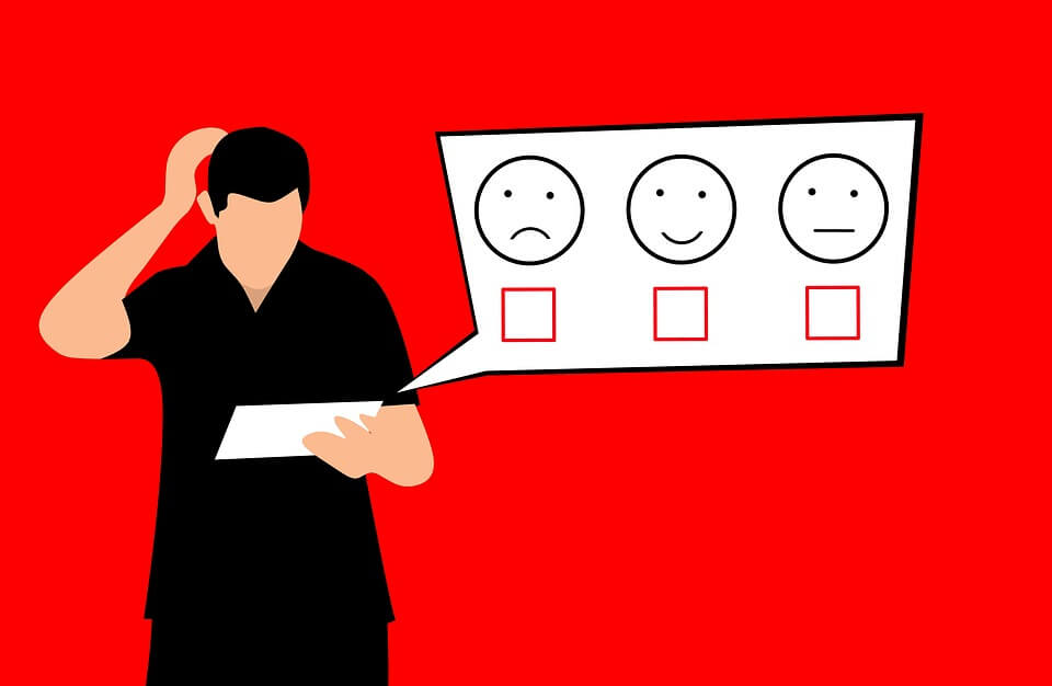 person looking at satisfaction reviews person looking at satisfaction reviews