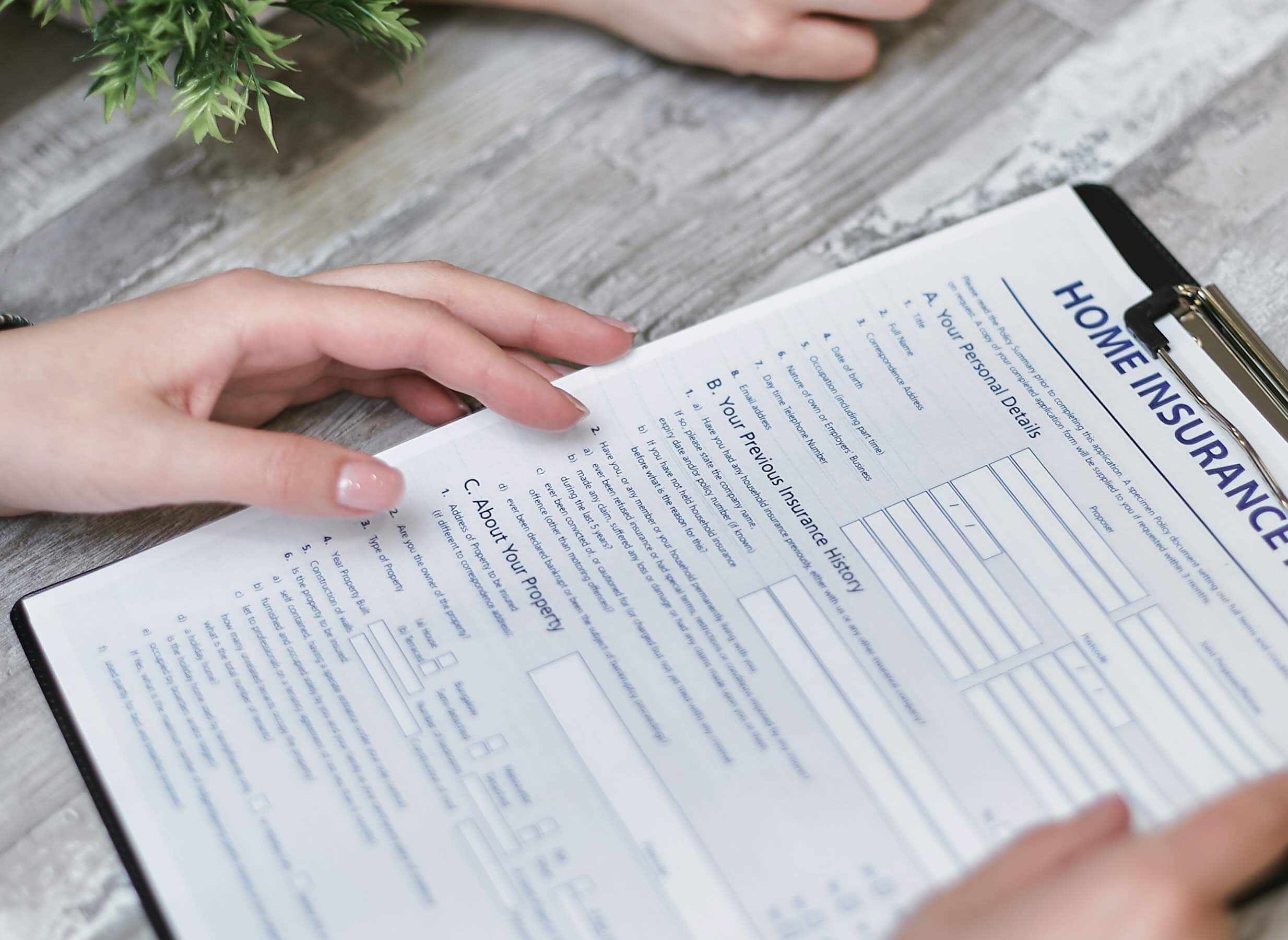 Person Holding Home Insurance Form 1 Person Holding Home Insurance Form