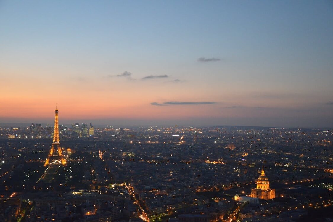 aerial view of Paris, France