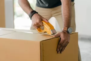 Taping moving box Taping moving box